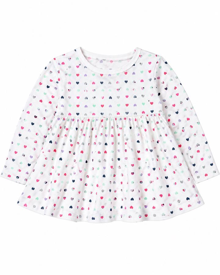 First Impressions Girls’ Multicolor Heart Print Peplum Top