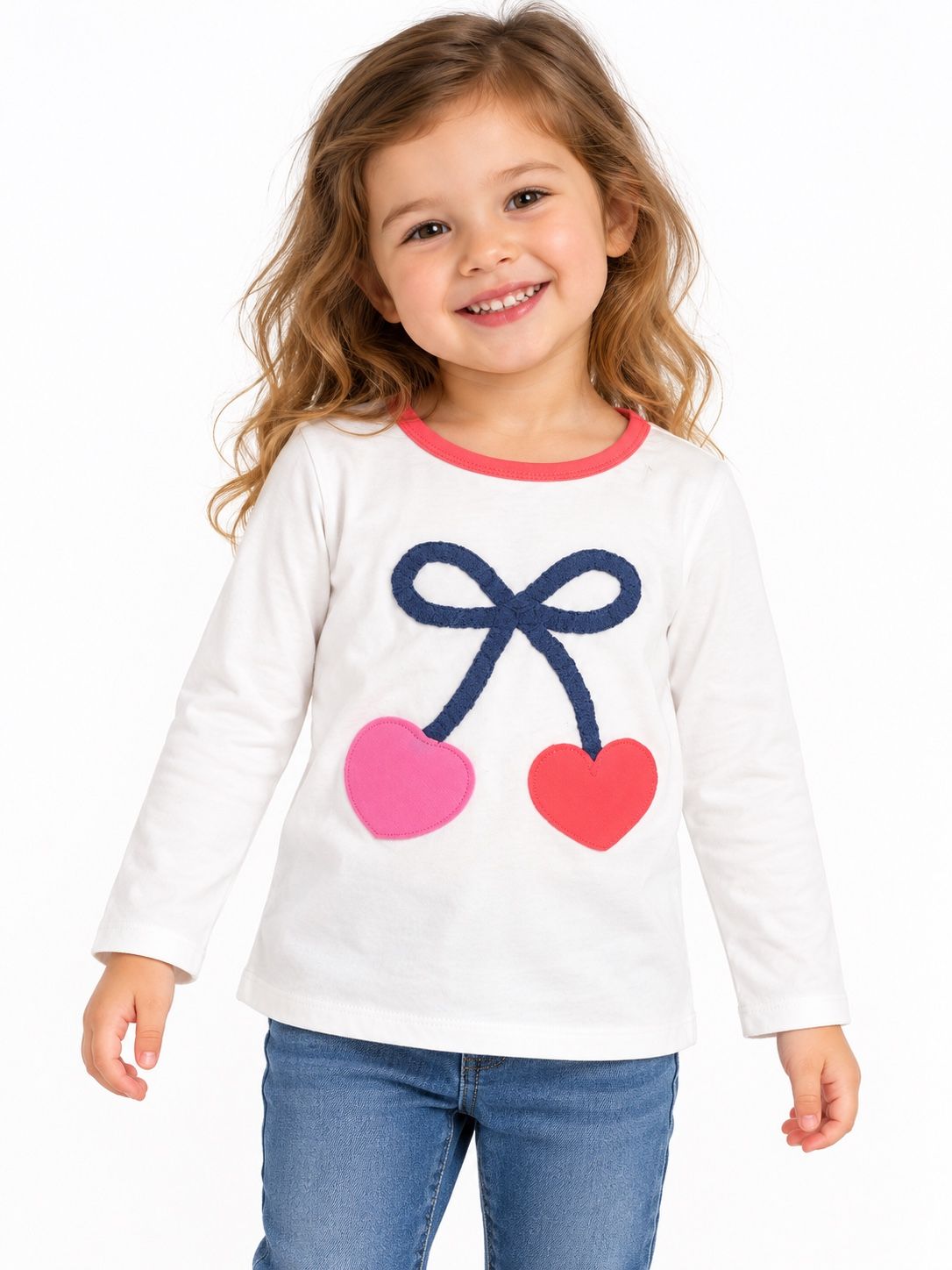 First Impressions Girls’ Heart Bow Long-Sleeve Top, photo 2