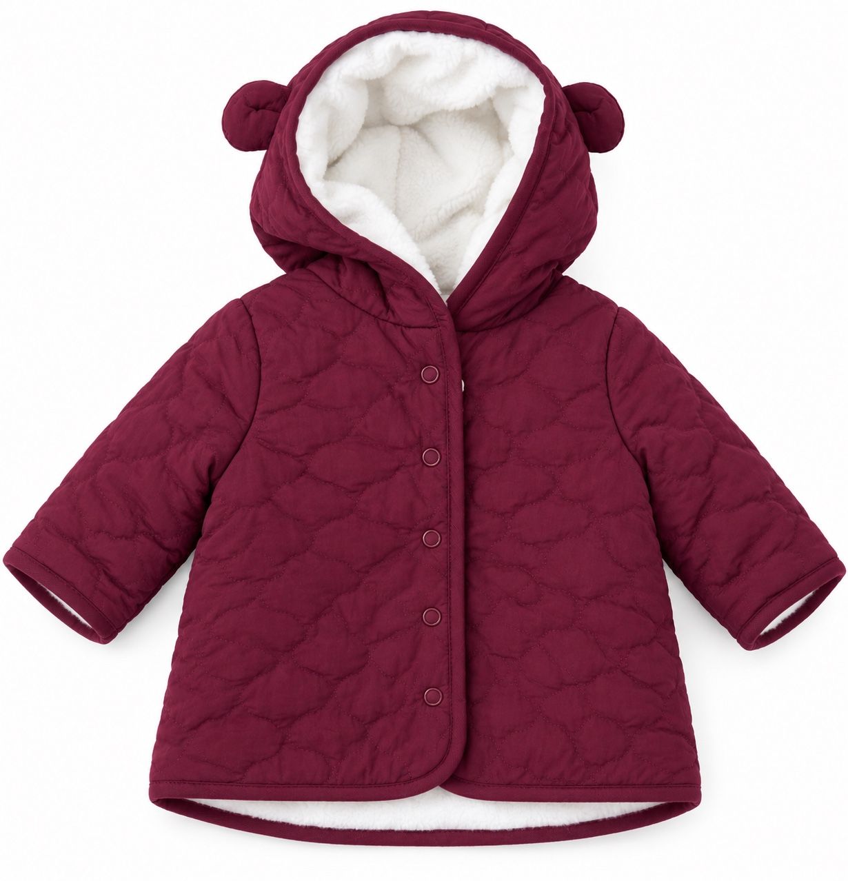 First Impressions Baby Boy Burgundy Sherpa-Lined Hooded Jacket
