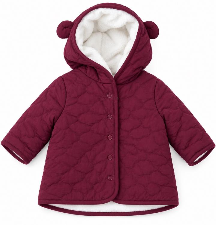 First Impressions Baby Boy Burgundy Sherpa-Lined Hooded Jacket