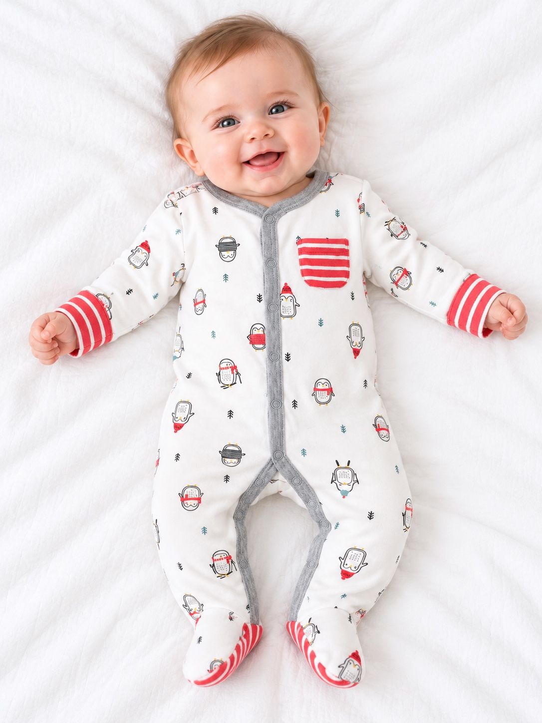 Penguin Print Footed Baby Sleeper, photo 2
