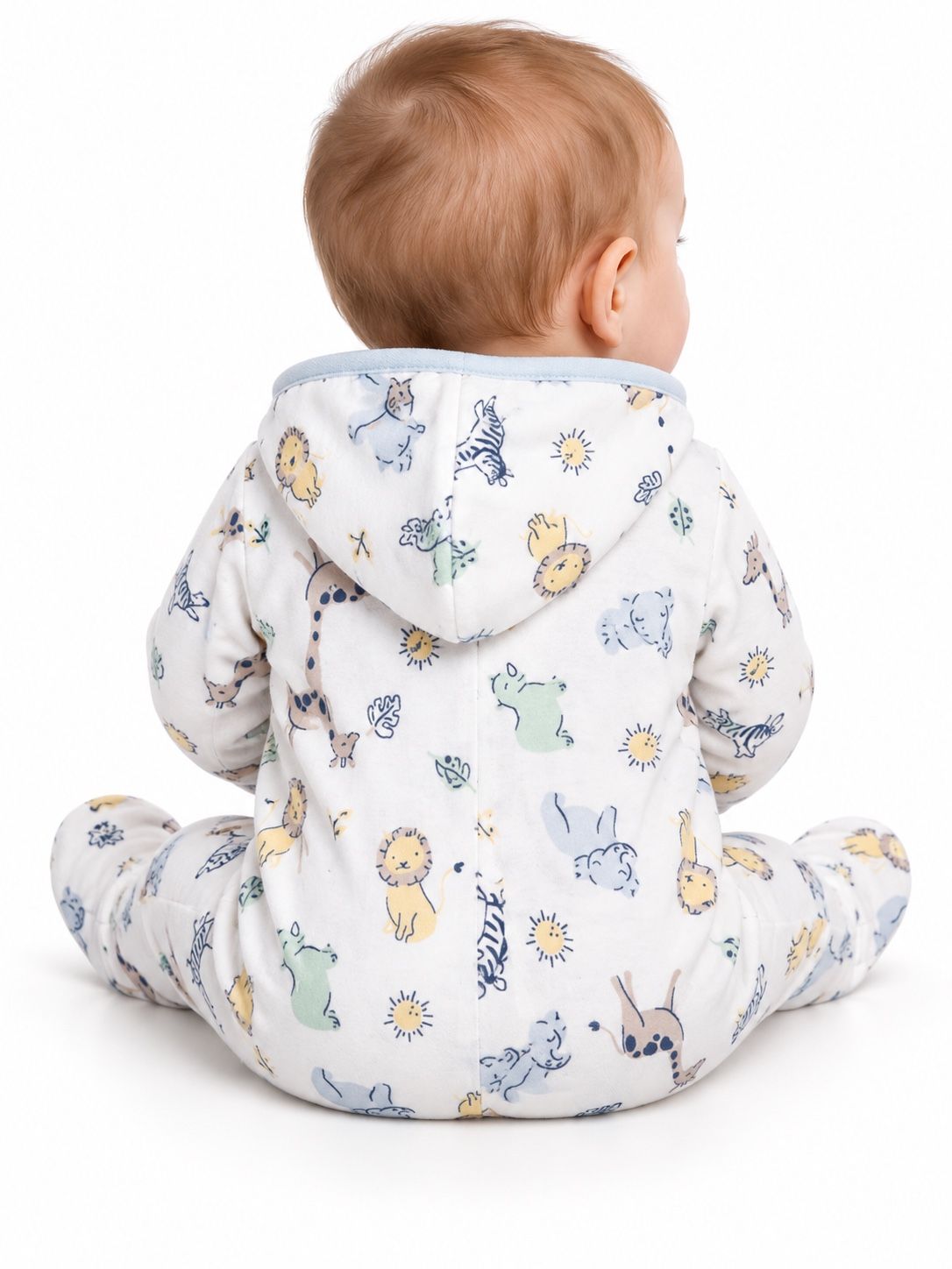 First Impressions Pastel Animal-Print Hooded Baby Sleeper, photo 3