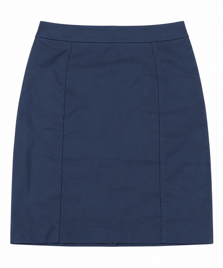 MNG Navy Blue Panel-Seam Pencil Skirt