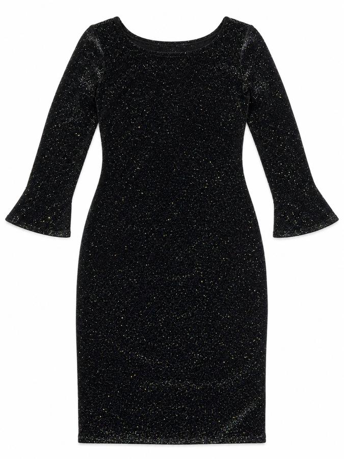 Orsay Black Glitter Knee-Length Dress