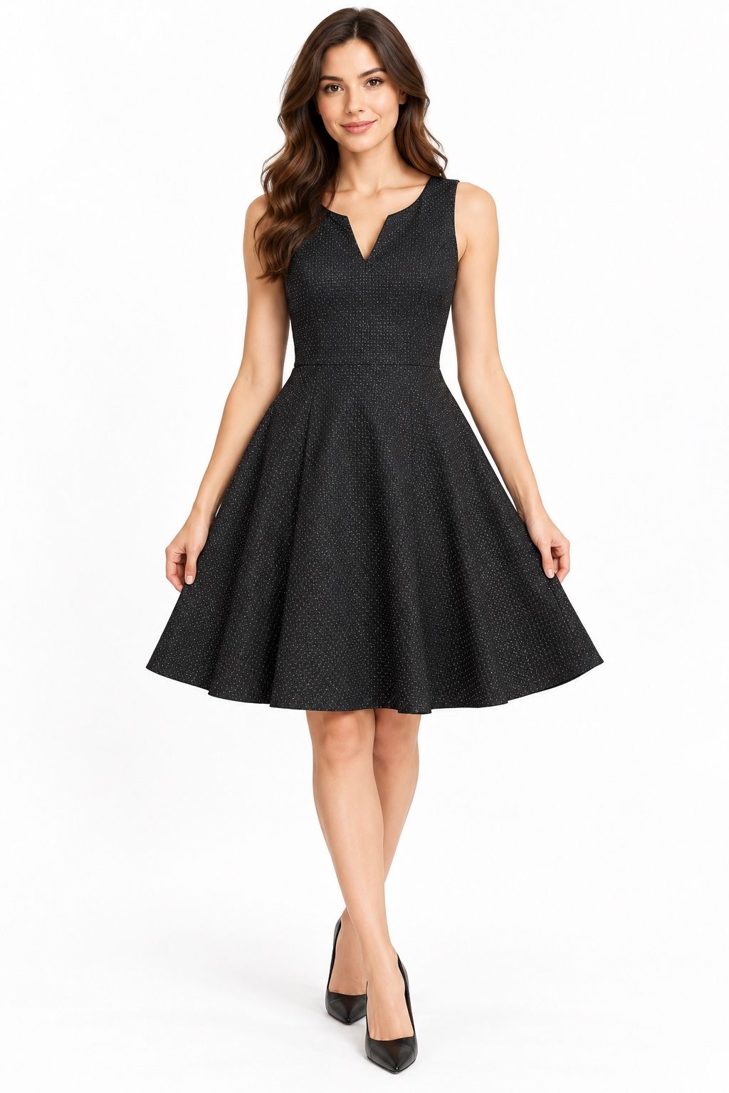 Camaïeu Black Shimmer Fit & Flare Dress, photo 2