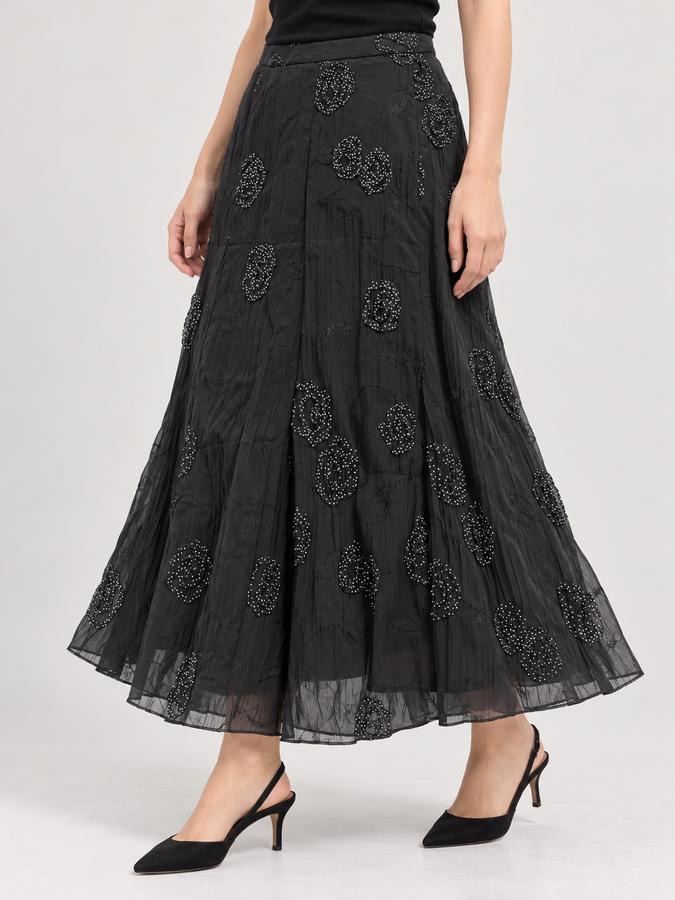 Mariposa Black Embellished Maxi Skirt, photo 3