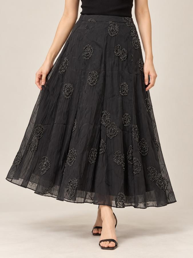 Mariposa Black Embellished Maxi Skirt, photo 2