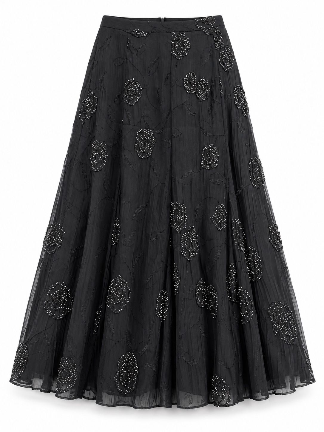 Mariposa Black Embellished Maxi Skirt