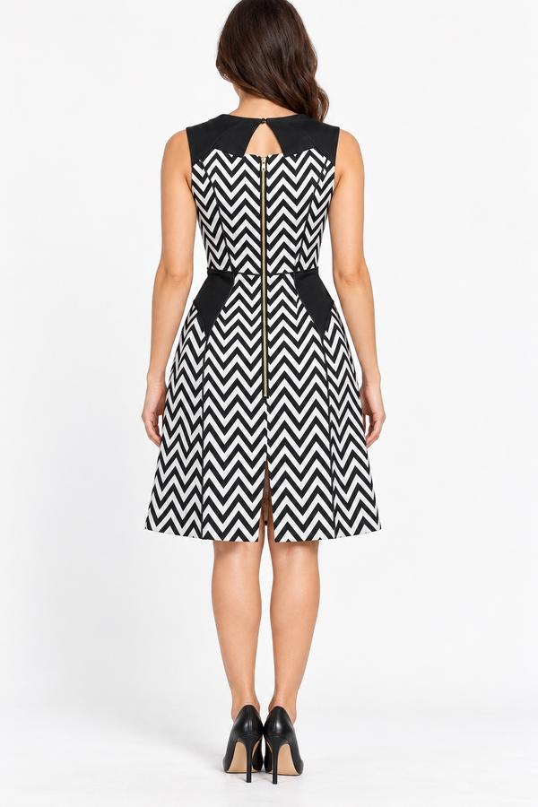 Black & White Chevron Fit-and-Flare Dress, photo 3
