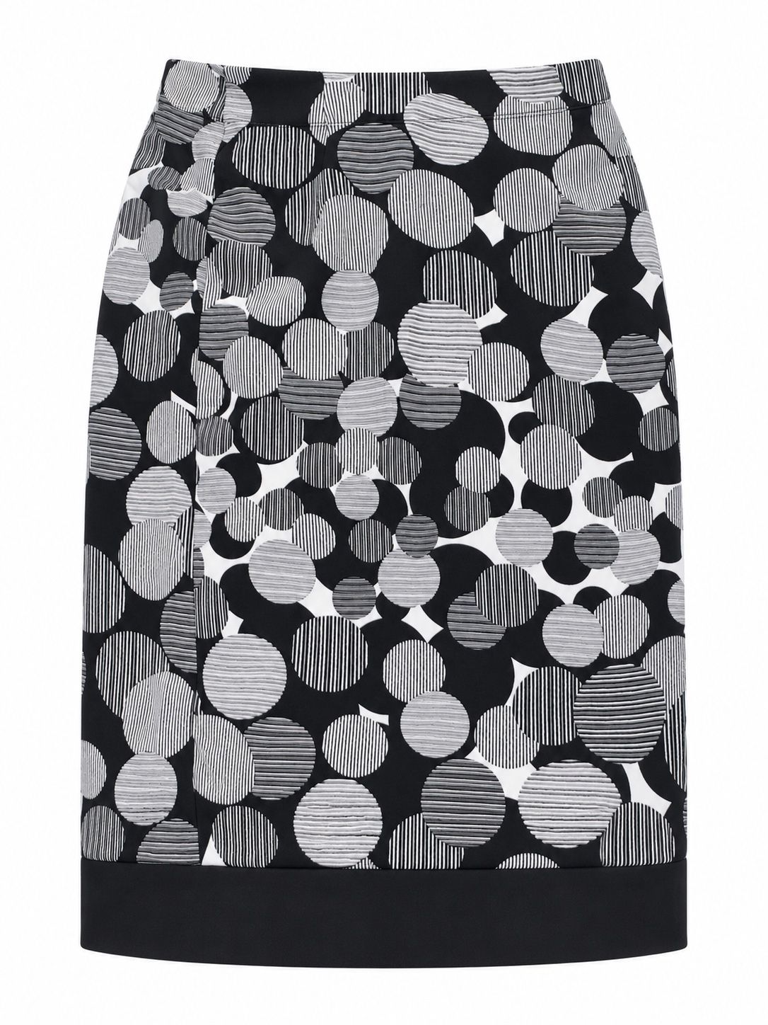 A.W. Selection Black and Gray Circle Print Skirt