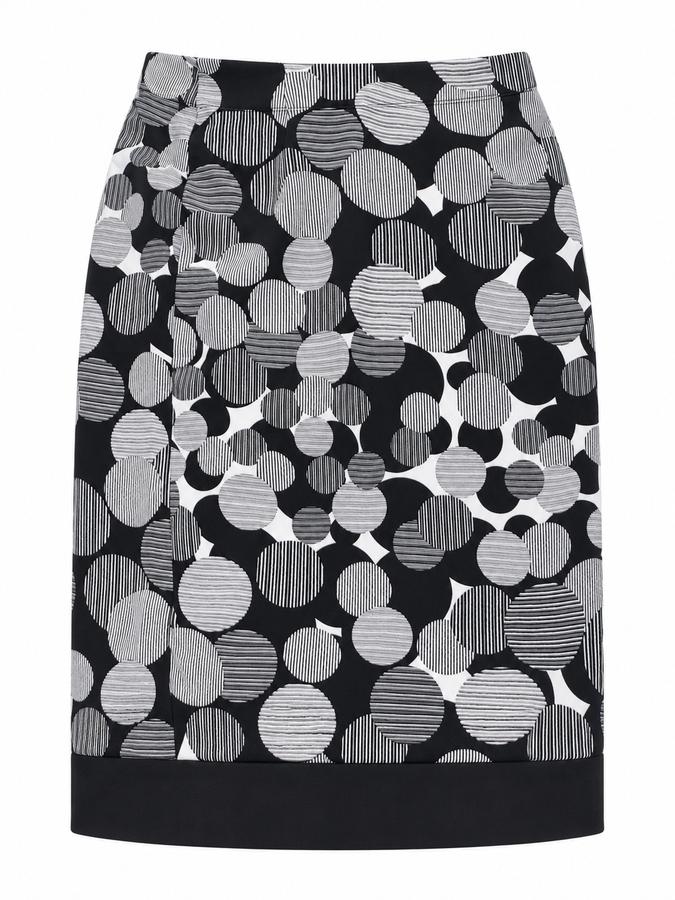 A.W. Selection Black and Gray Circle Print Skirt