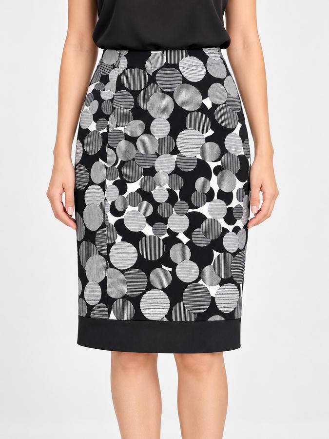 A.W. Selection Black and Gray Circle Print Skirt, photo 2