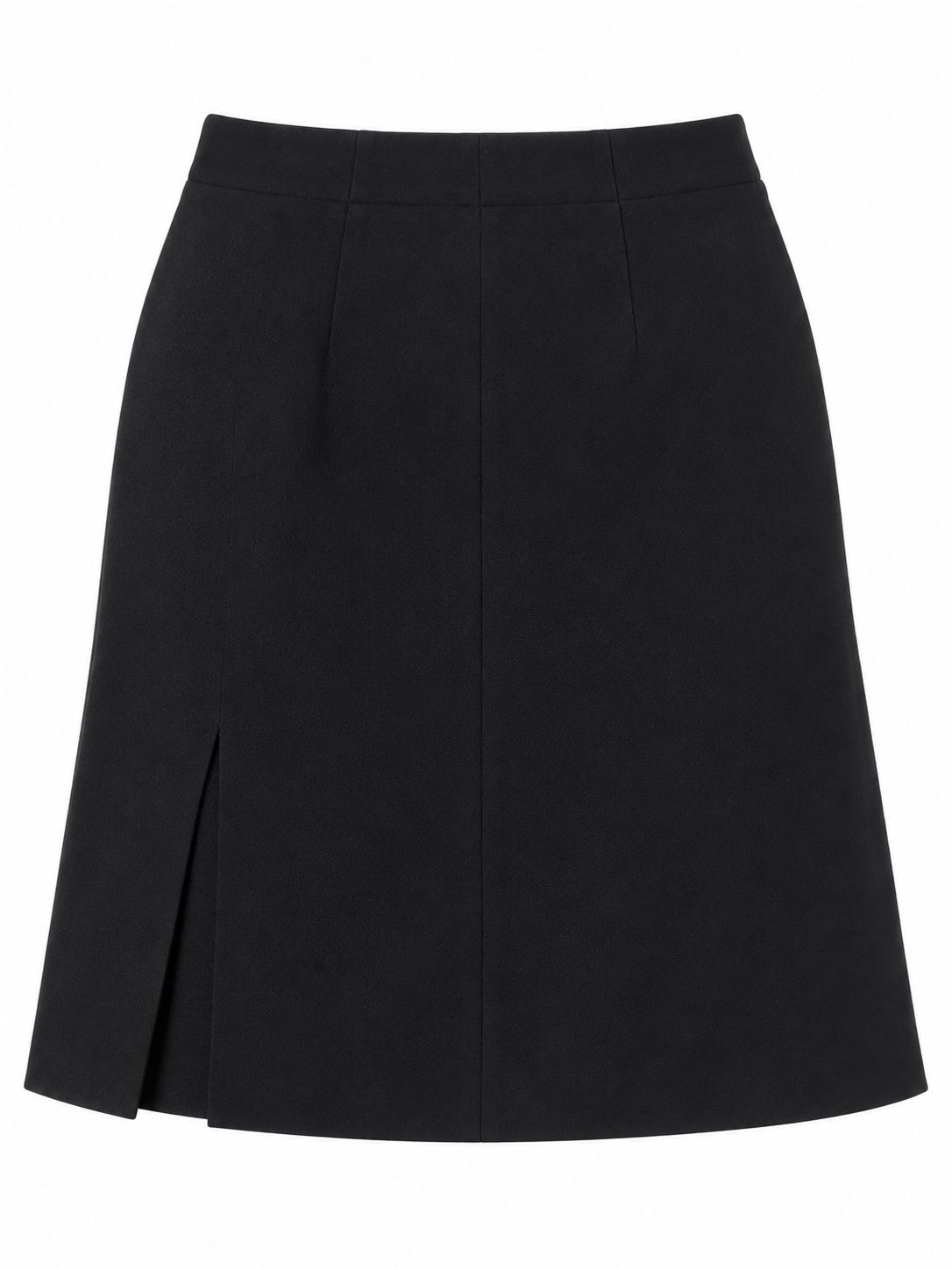 Black A-Line Skirt with Side Slit