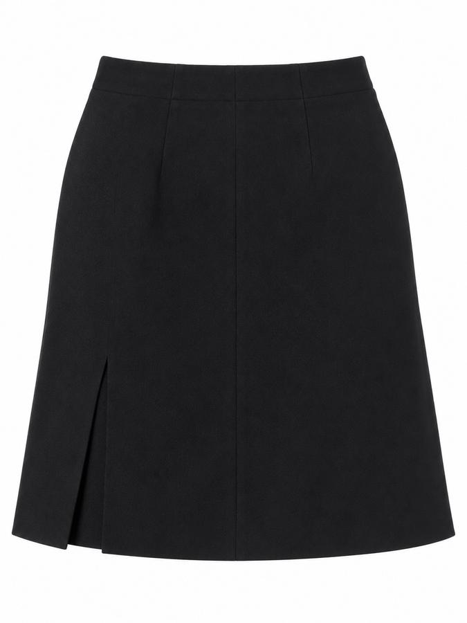 Black A-Line Skirt with Side Slit