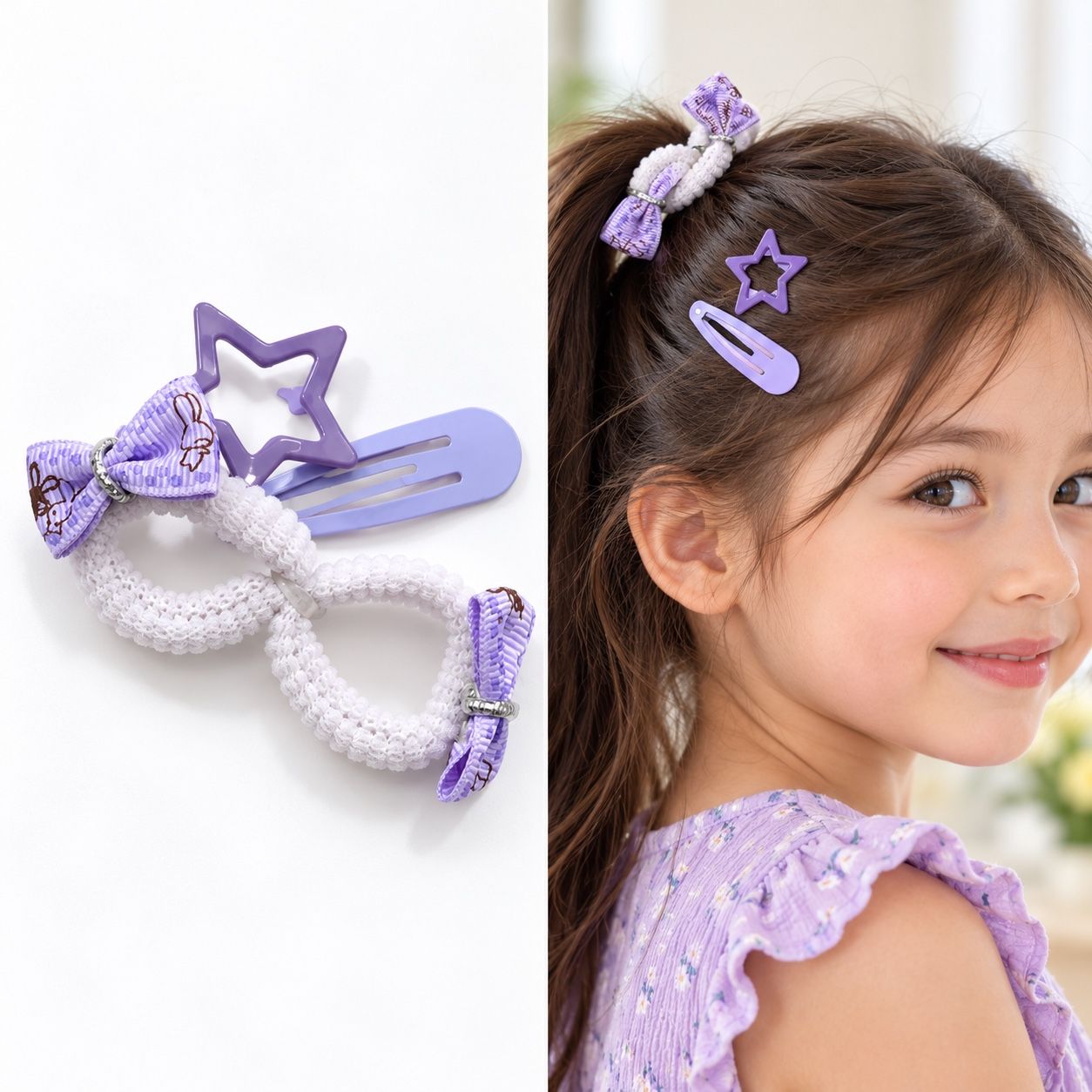 Girls’ Lilac Hair Accessory Set, photo 3