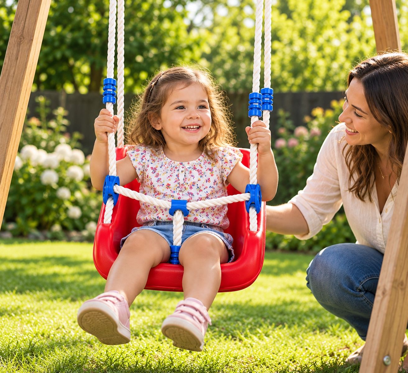 Lupilu Red Toddler Swing Seat with Safety Rope, photo 2