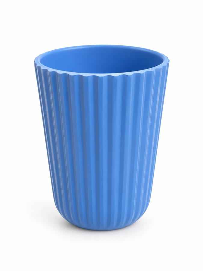 Blue Ribbed Melamine Tumbler – 300 ml