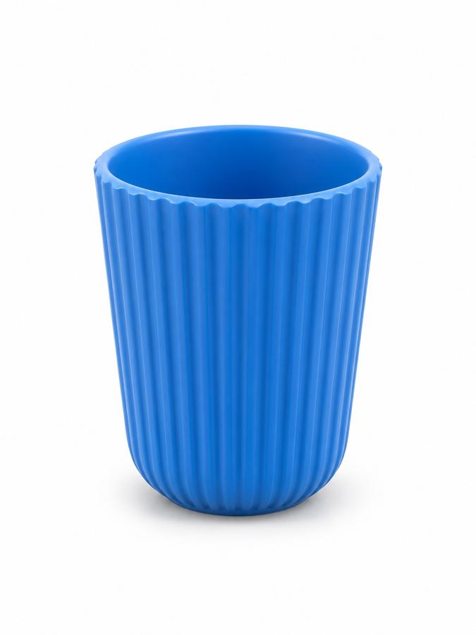 Blue Ribbed Melamine Cup – 160 ml