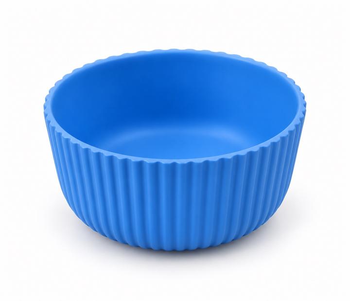 Blue Melamine Ribbed Bowl