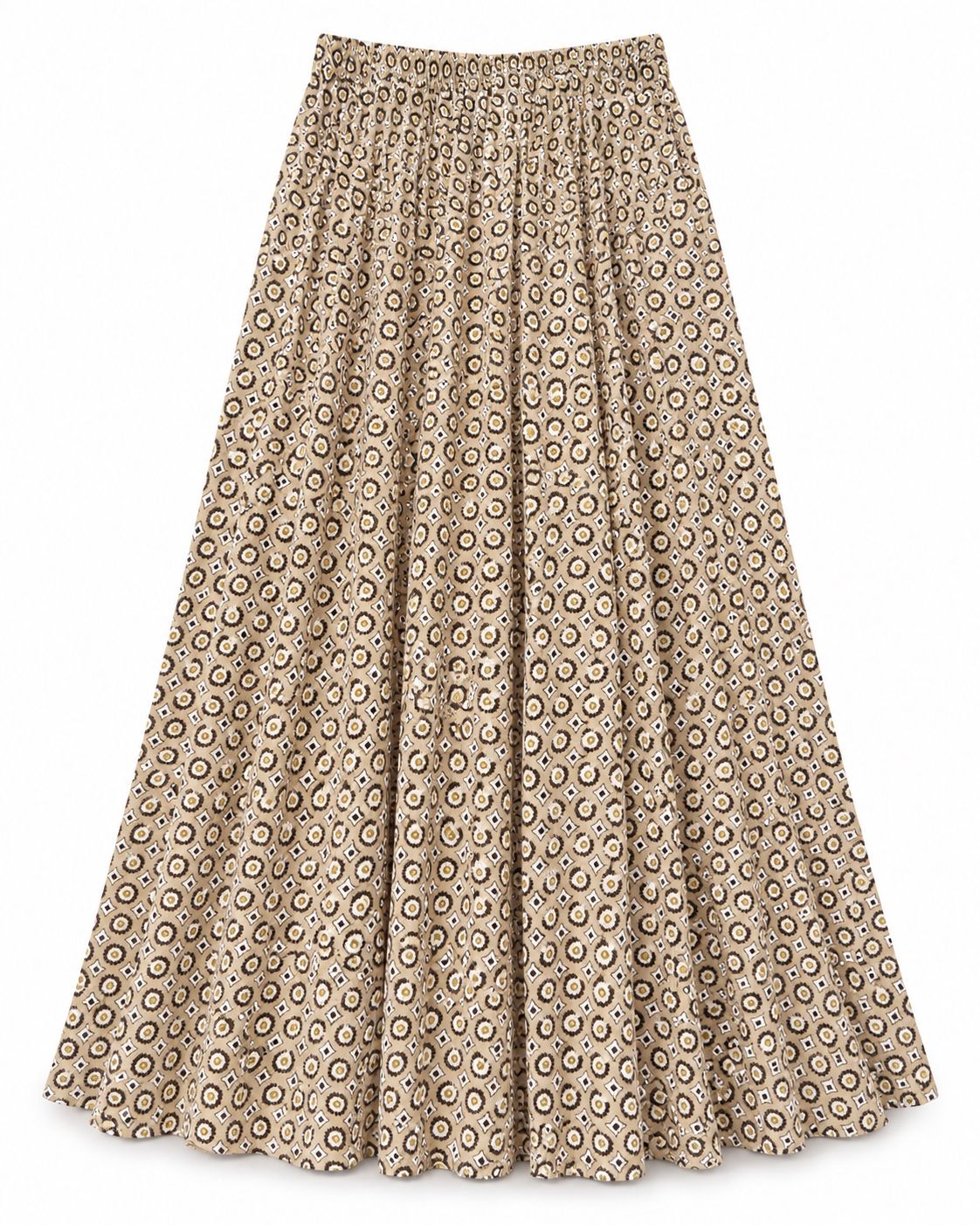 ONLY Women’s Printed Maxi Skirt – Beige