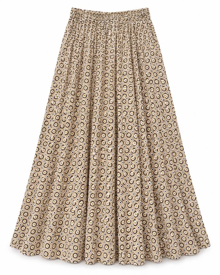 ONLY Women’s Printed Maxi Skirt – Beige