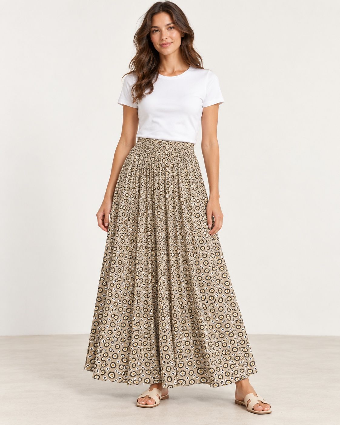ONLY Women’s Printed Maxi Skirt – Beige, photo 2