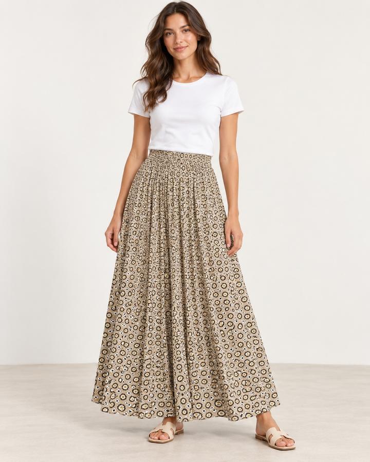 ONLY Women’s Printed Maxi Skirt – Beige, photo 2