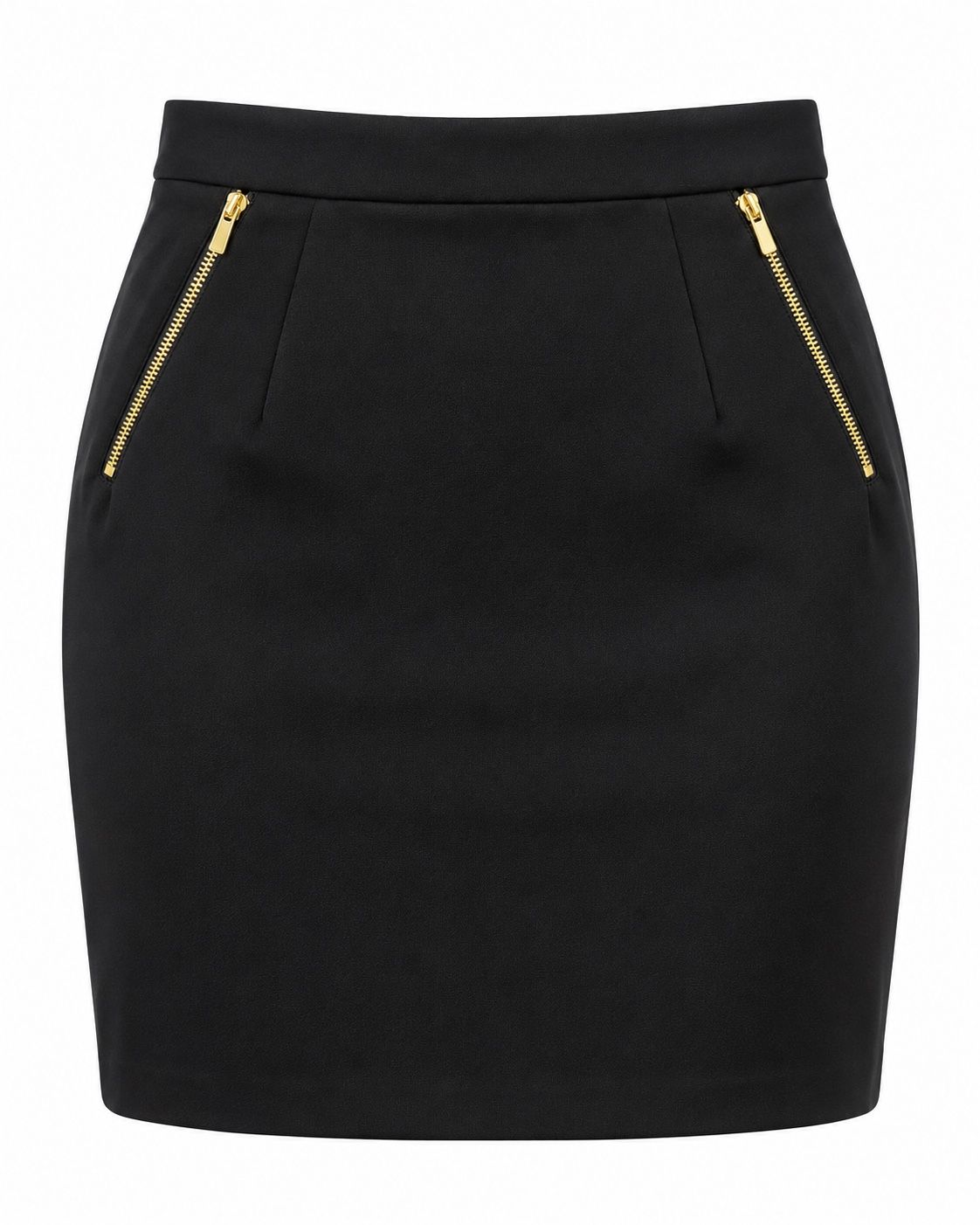 H&M Black Pencil Skirt with Gold Zips