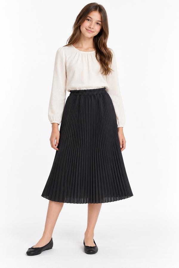 H&M Girls’ Black Pleated Midi Skirt, photo 2