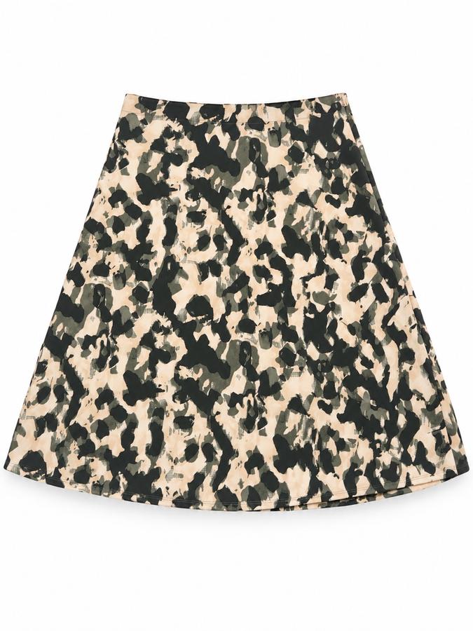 H&M Abstract Print A-Line Midi Skirt