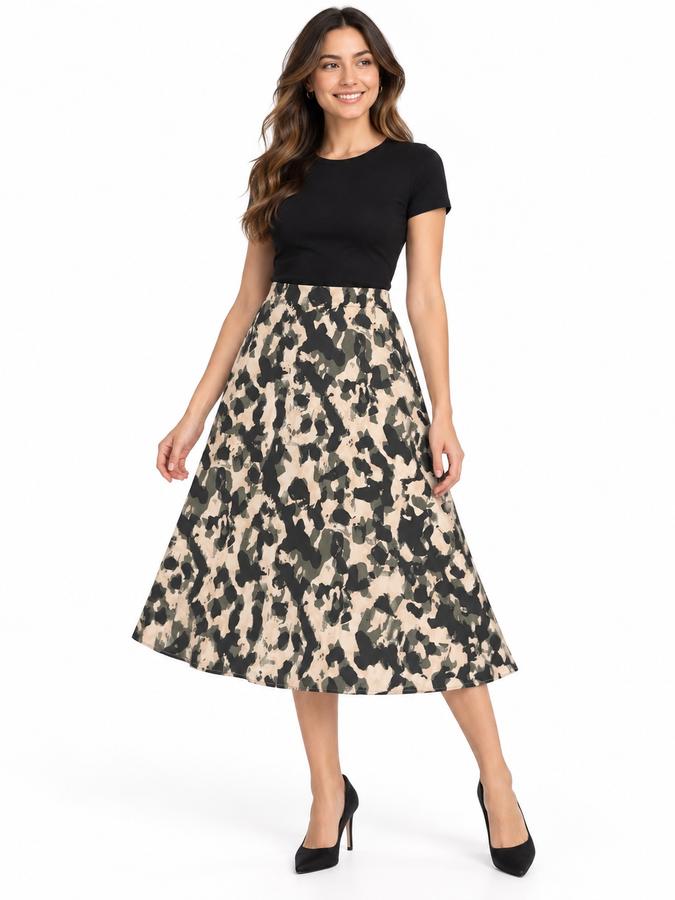 H&M Abstract Print A-Line Midi Skirt, photo 2