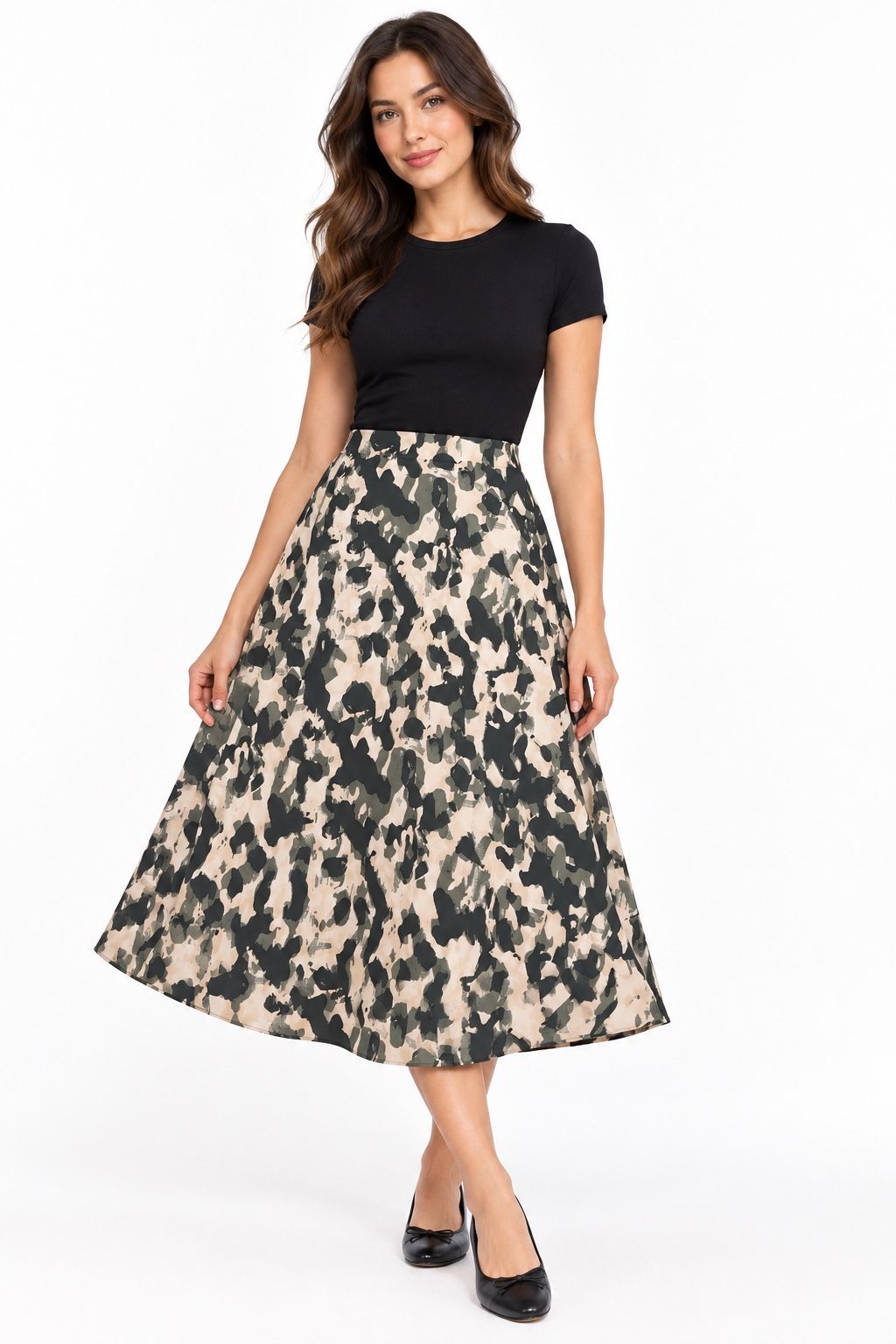 H&M Abstract Print A-Line Midi Skirt, photo 3