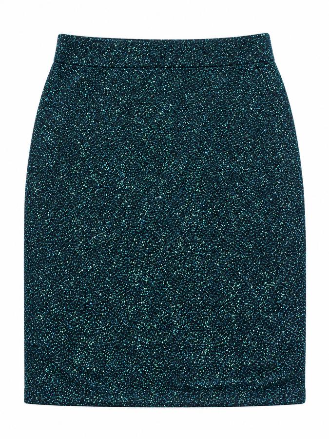 Navy Blue Shimmer Mini Skirt