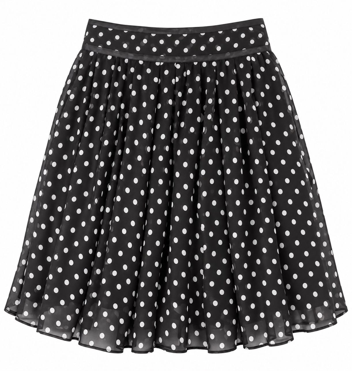 Bona Lirt Women’s Black Polka Dot Midi Skirt