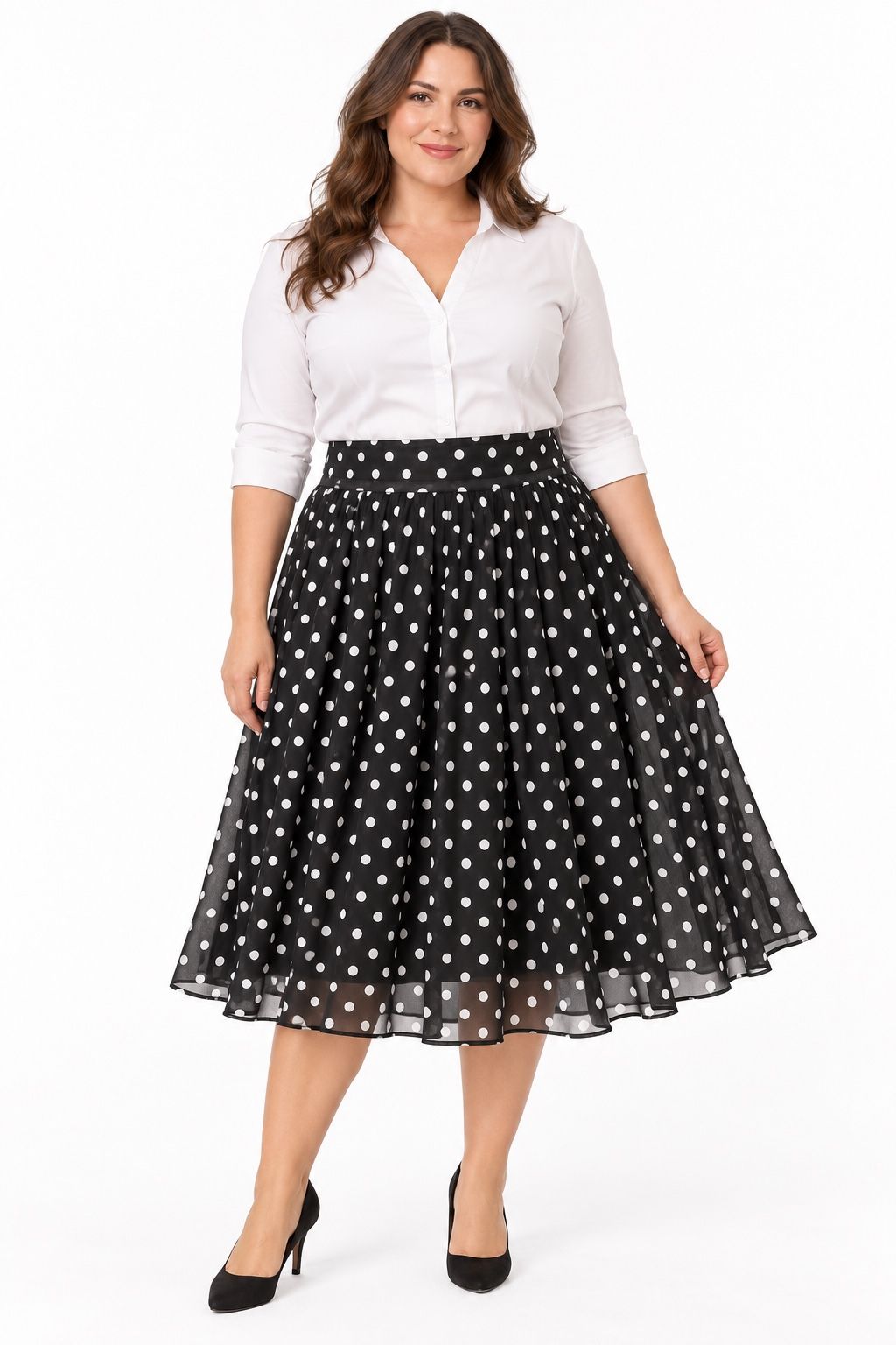 Bona Lirt Women’s Black Polka Dot Midi Skirt, photo 2