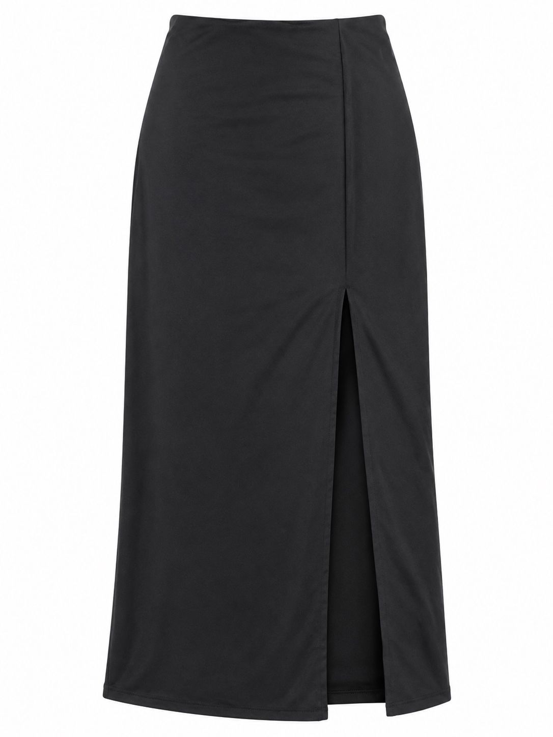 Black Maxi Skirt with Front Slit