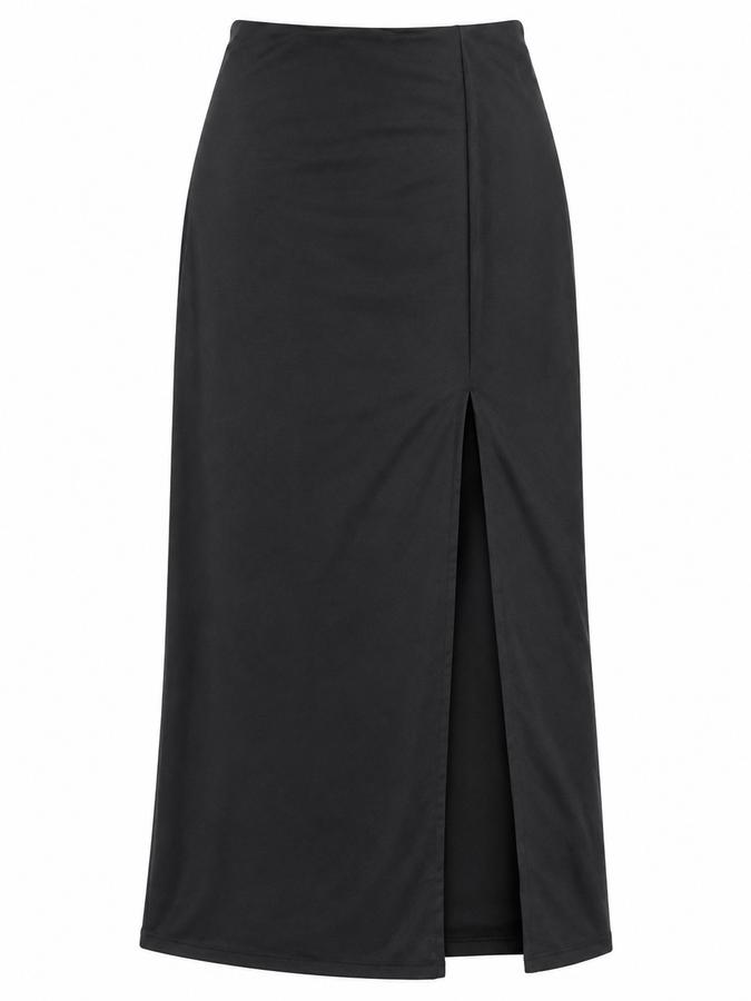 Black Maxi Skirt with Front Slit