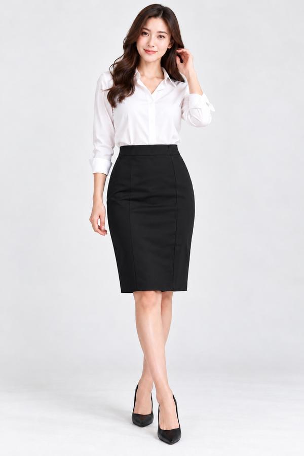 Black Knee-Length Pencil Skirt, photo 2