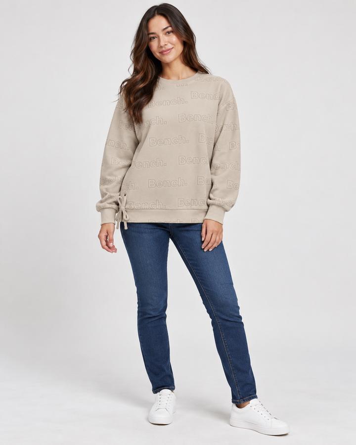 Bench All-Over Logo Beige Sweatshirt, photo 2