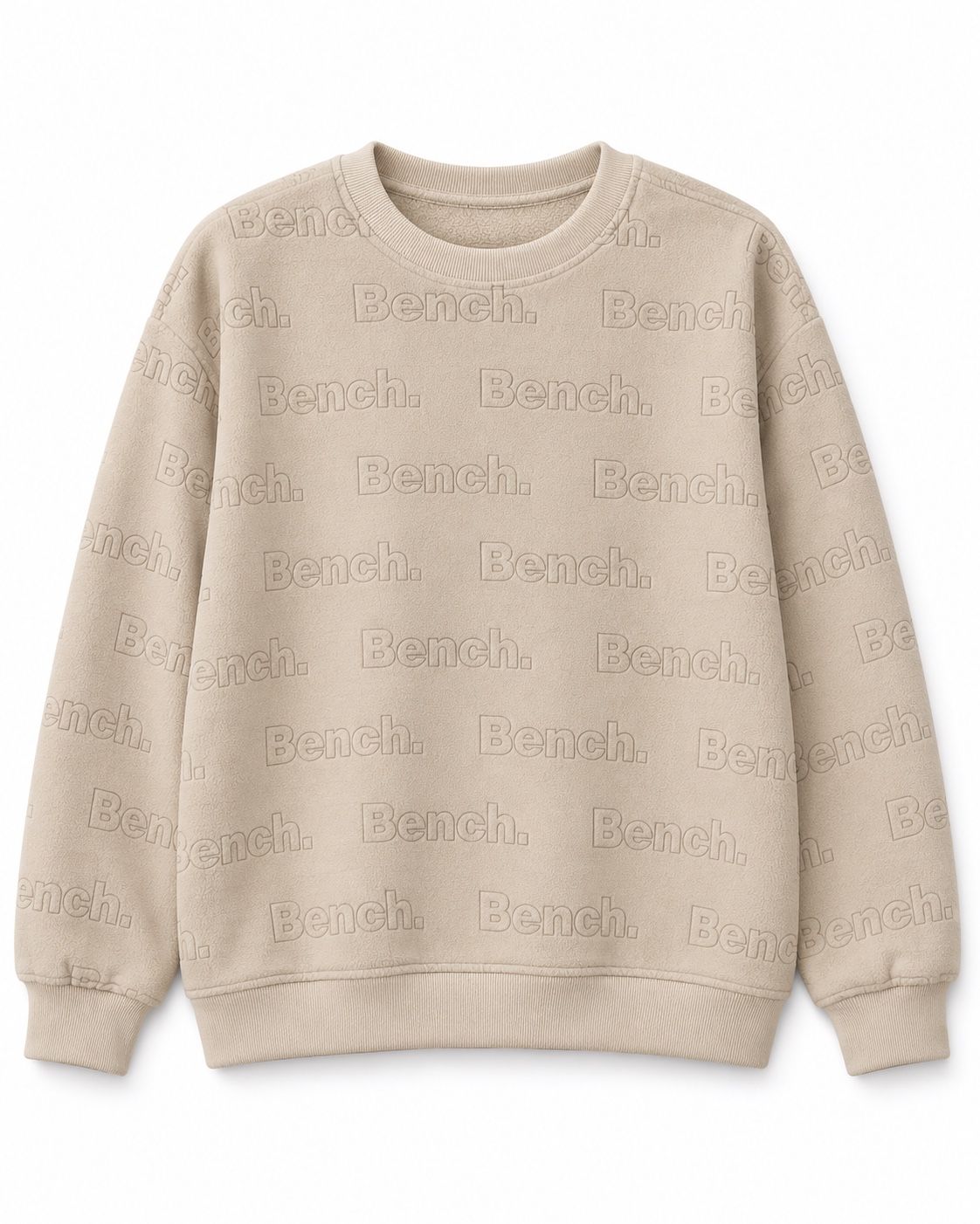 Bench All-Over Logo Beige Sweatshirt