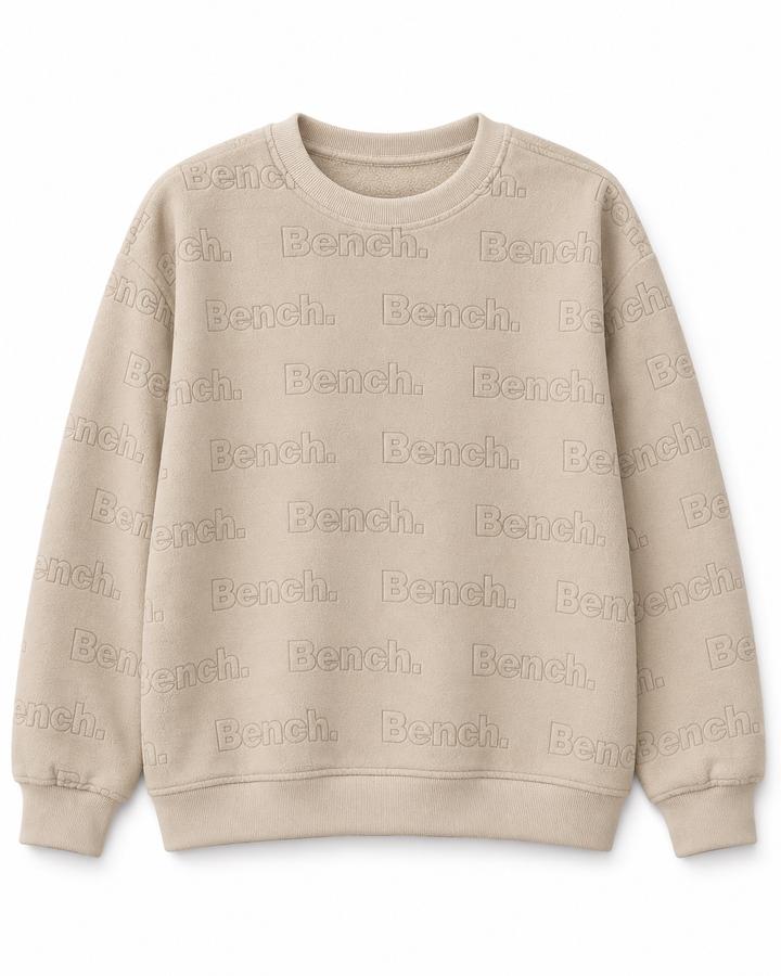 Bench All-Over Logo Beige Sweatshirt