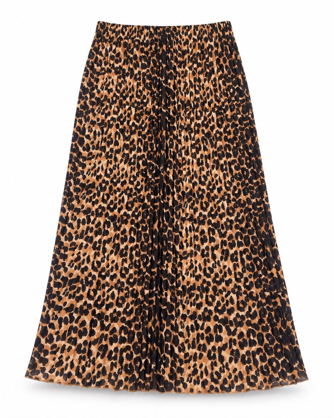 Zara Leopard Print Pleated Midi Skirt