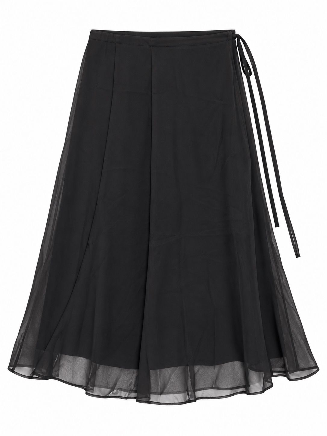 H&M Black Sheer Wrap Midi Skirt