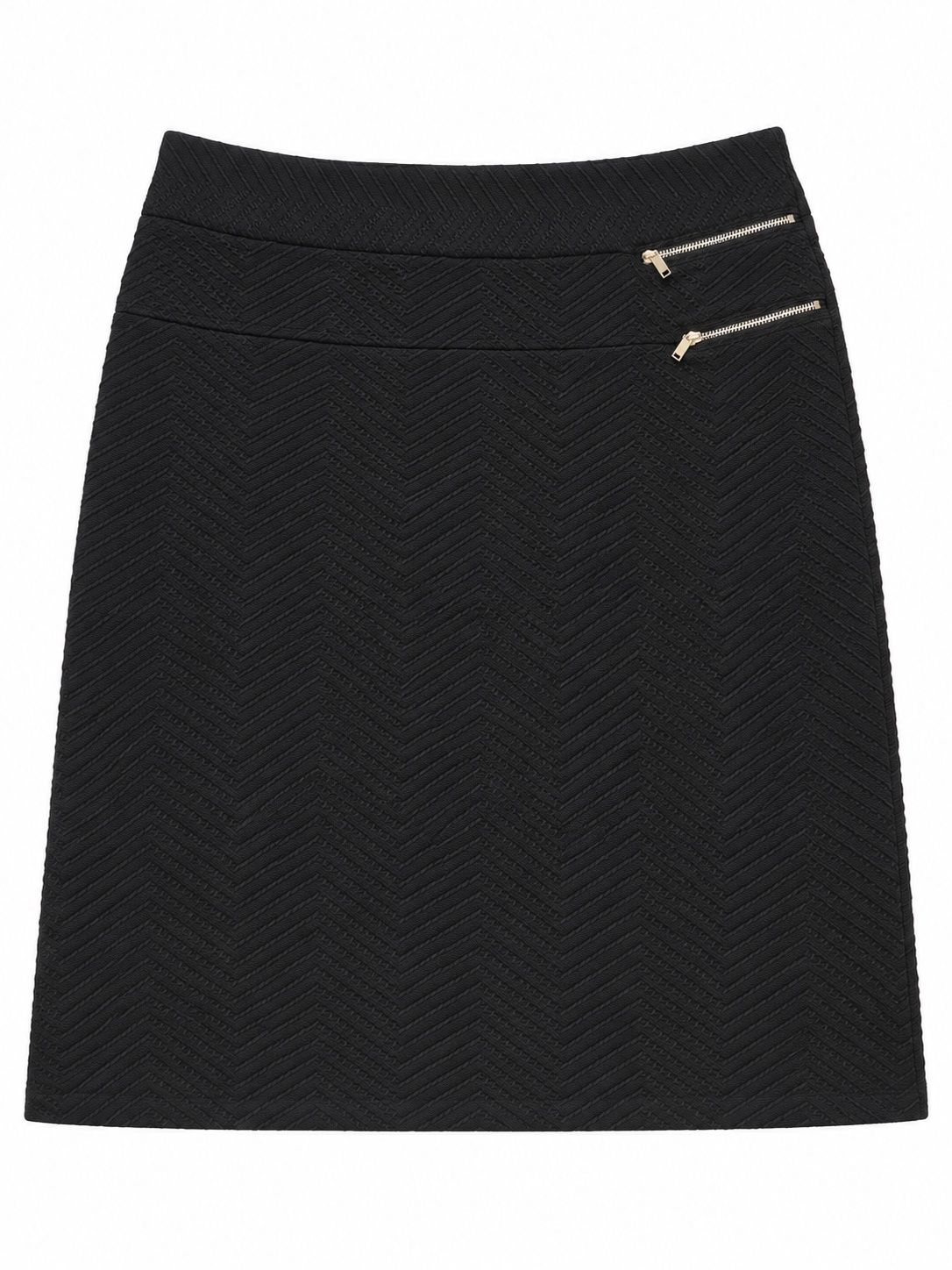Armand Thiery Black Textured Chevron Skirt