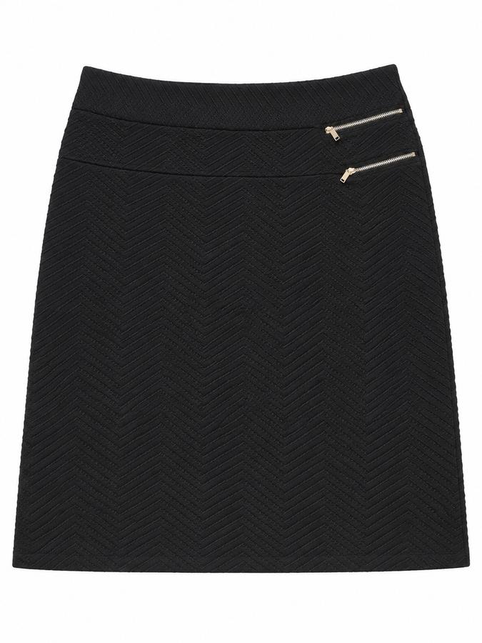 Armand Thiery Black Textured Chevron Skirt