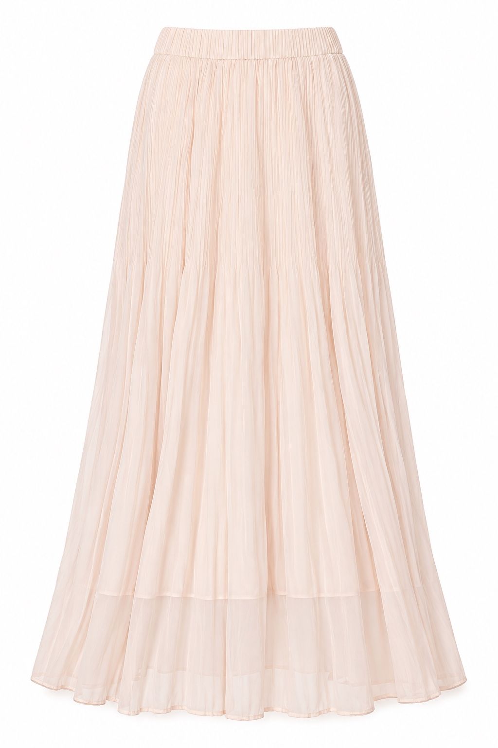 VILA Clothes Pale Blush Pleated Maxi Skirt