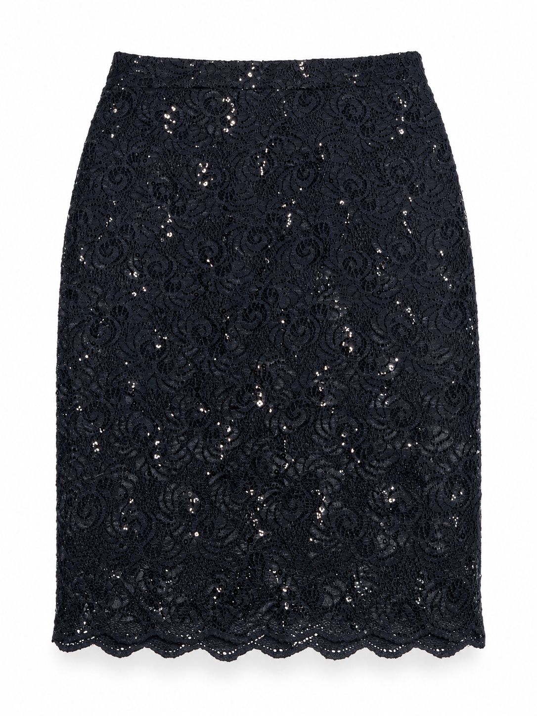 Couture Line Black Floral Lace Sequin Skirt