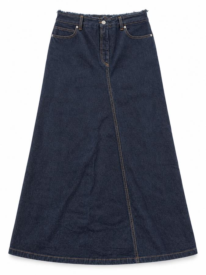 St. Emile Dark Indigo Denim Maxi Skirt