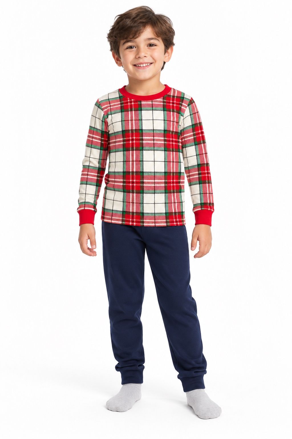 Carter’s Boys’ Festive Plaid Long-Sleeve Thermal Top, photo 2