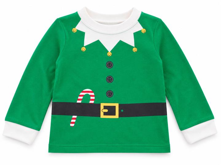 Carter’s Baby Boys’ Green Christmas Elf Long-Sleeve Top
